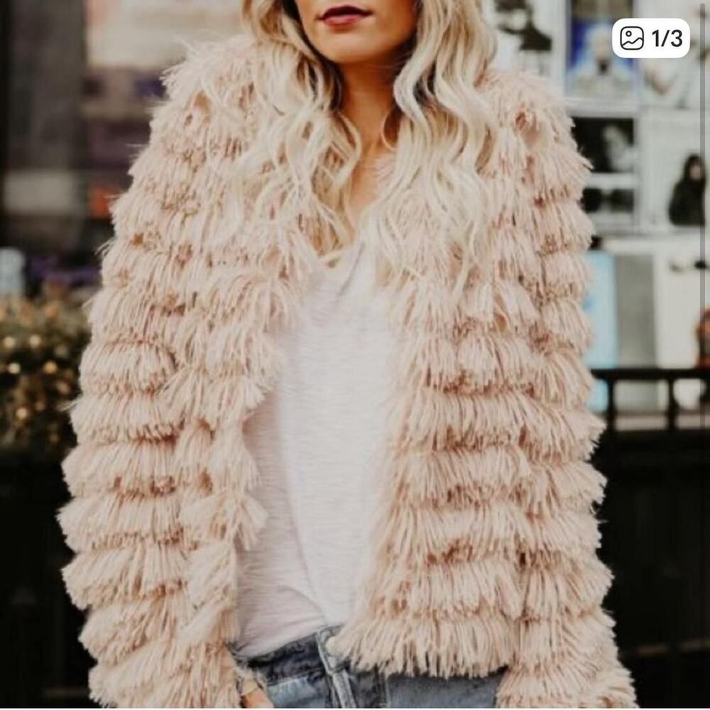 Sage The Label Eyelash Fringe Jacket Size Small Jacket